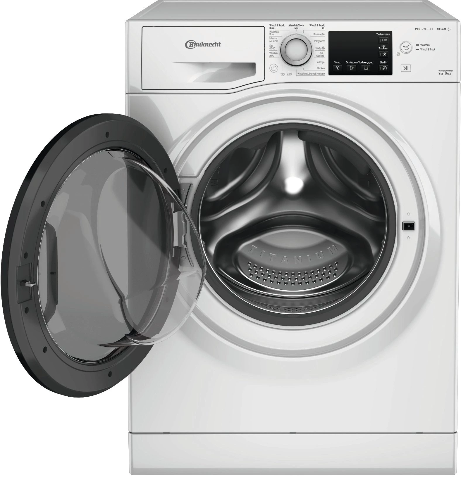 BAUKNECHT Waschtrockner WT Super Eco 96S 41 N, 9 kg, 6 kg, 1400 U/min, 4 Jahre Herstellergarantie