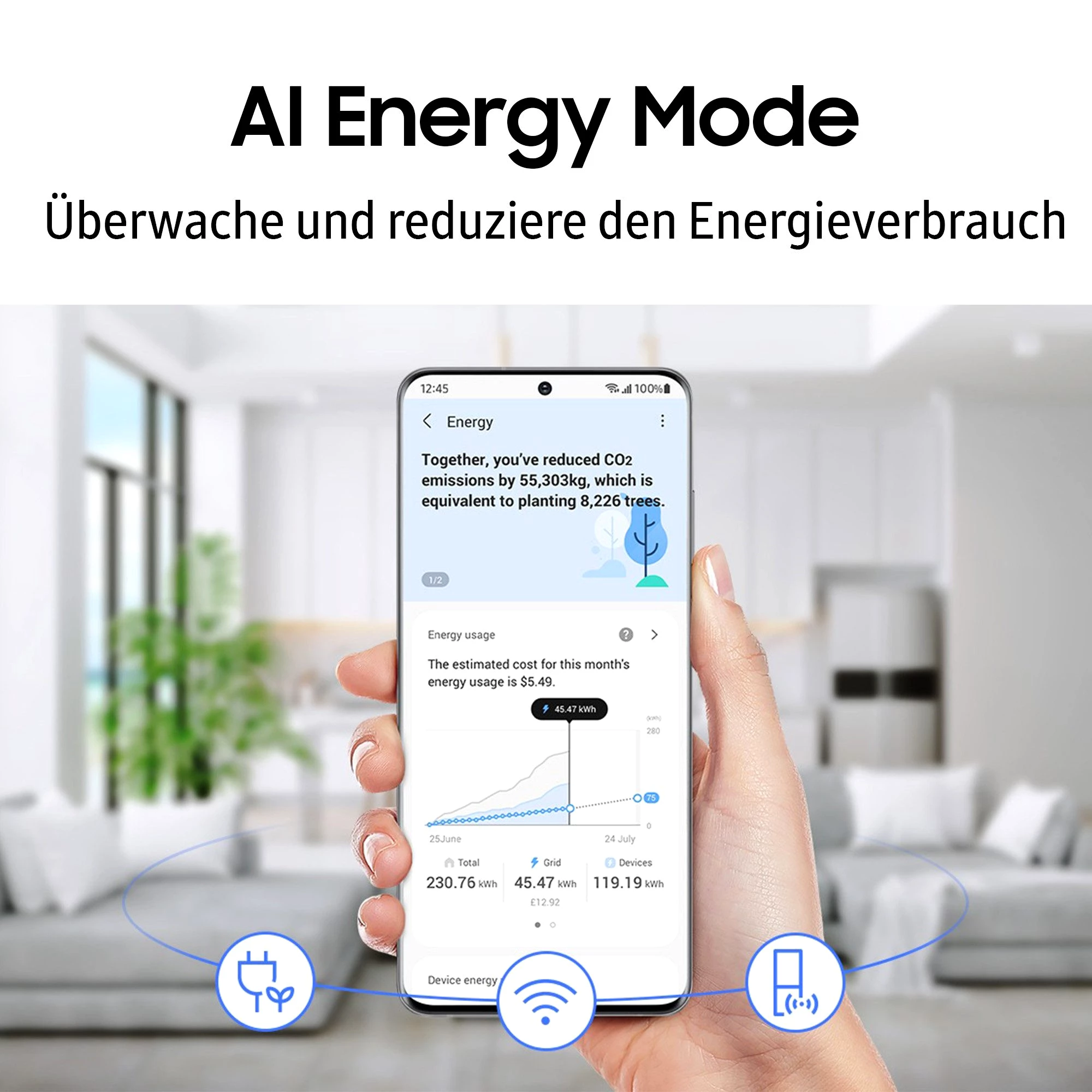 SAMSUNG French Door RF50C530ES9 177,6 cm hoch, 81,7 cm breit, Wasserspender mit Wassertank
