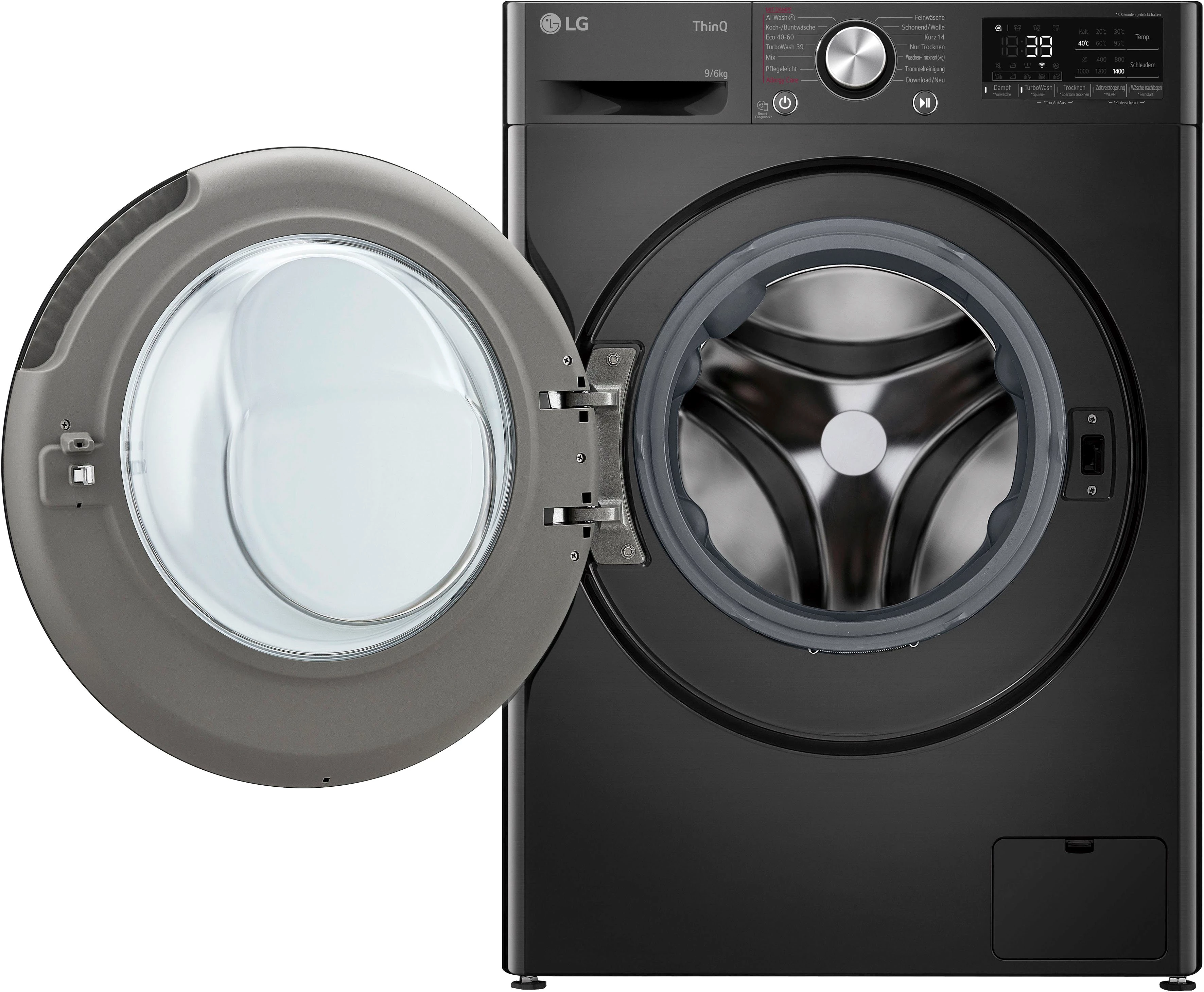 LG Waschtrockner Serie 7 W4WR7096YB, 9 kg, 6 kg, 1400 U/min