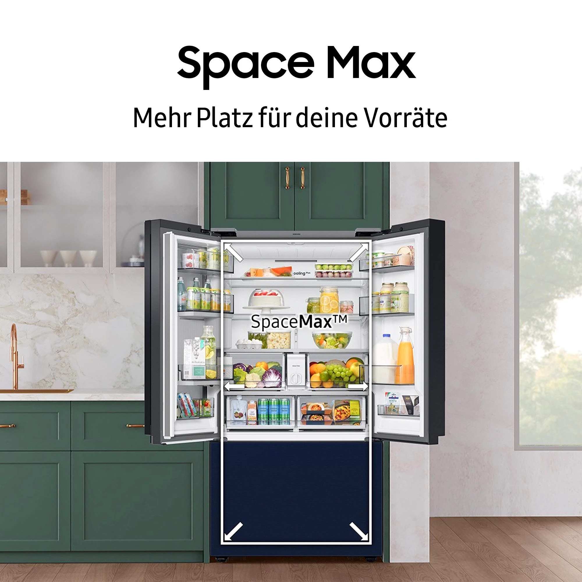 SAMSUNG French Door RF50C530ES9 177,6 cm hoch, 81,7 cm breit, Wasserspender mit Wassertank