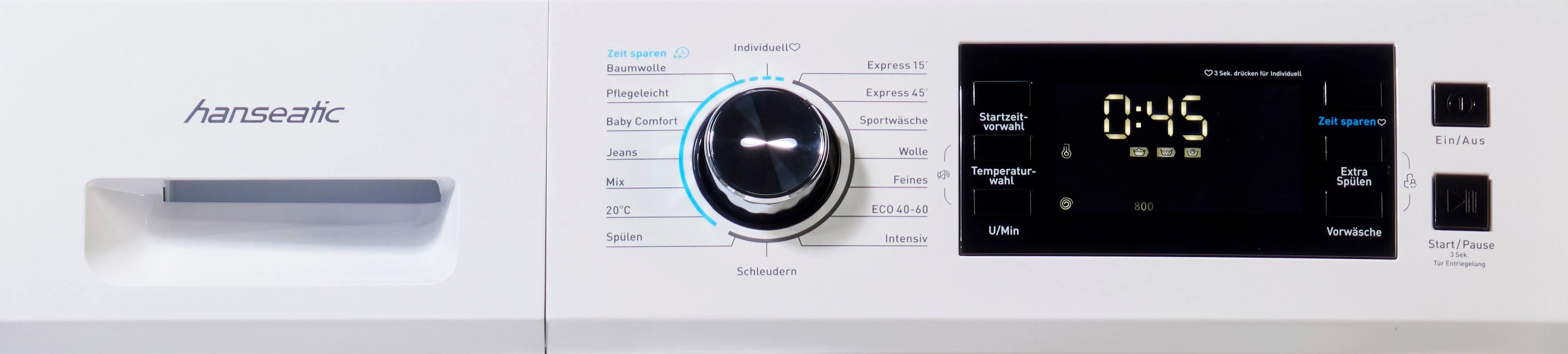 Hanseatic Waschmaschine HWMB714B, 7 kg, 1400 U/min, Schnellwaschprogramm, Startzeitvorwahl