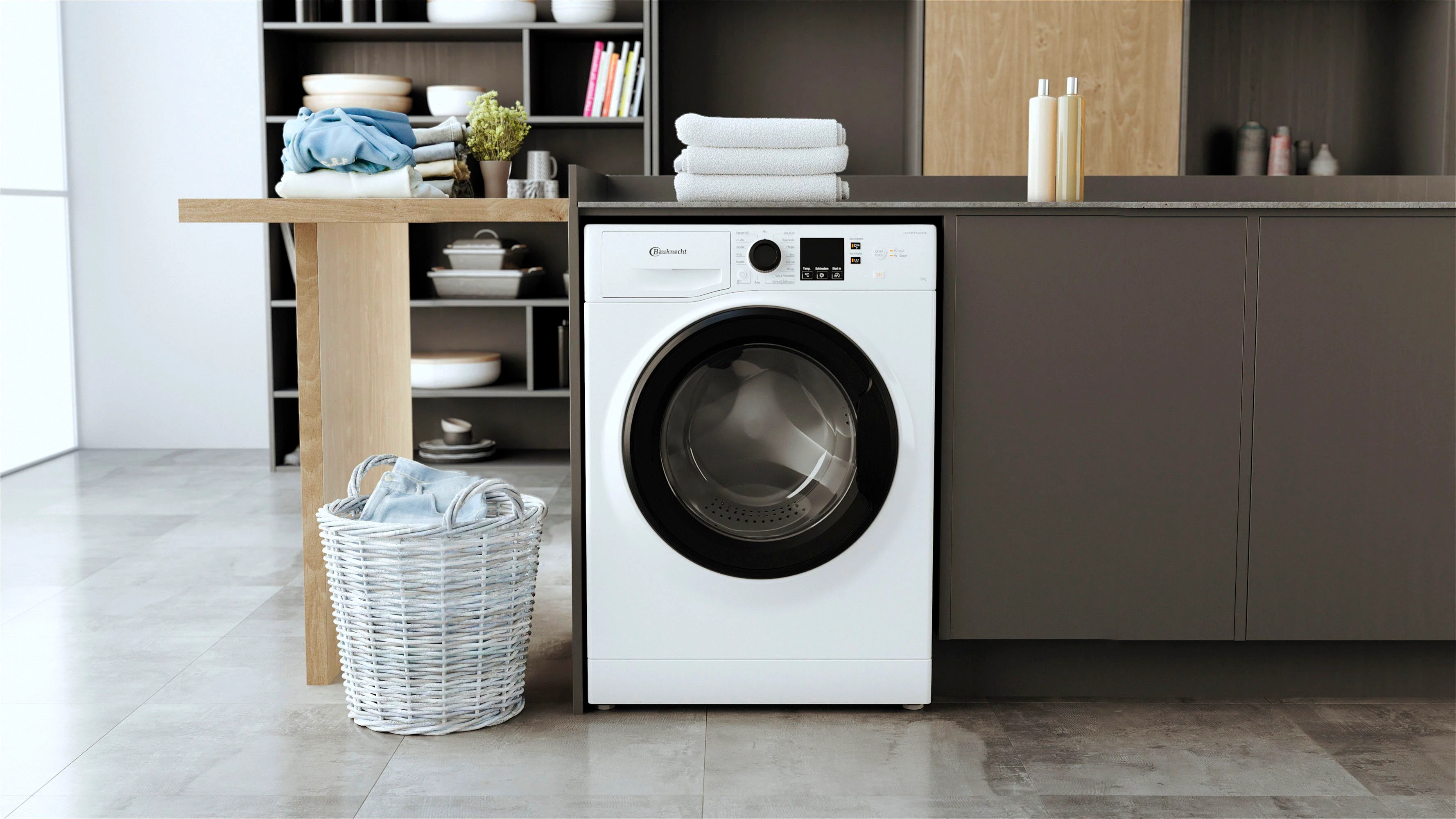 BAUKNECHT Waschmaschine Super Eco 845 A, 8 kg, 1400 U/min, 4 Jahre Herstellergarantie